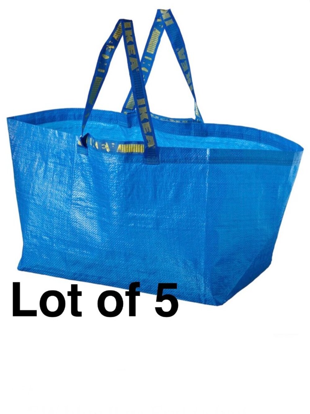 Lot of 5 IKEA FRAKTA Oversized Blue Shopping/Laundry Tote Bags